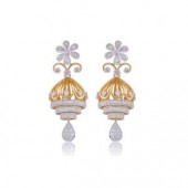 Designer Earrings with Certified Diamonds in 18k Yellow Gold - ER1081P